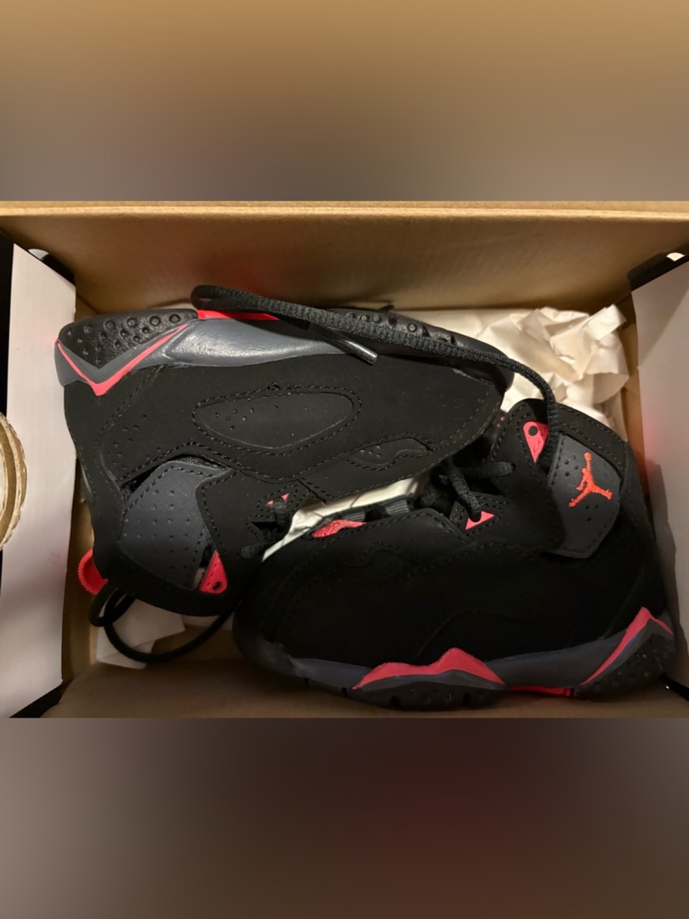 Jordan Kids Black and Red High-Top Sneakers